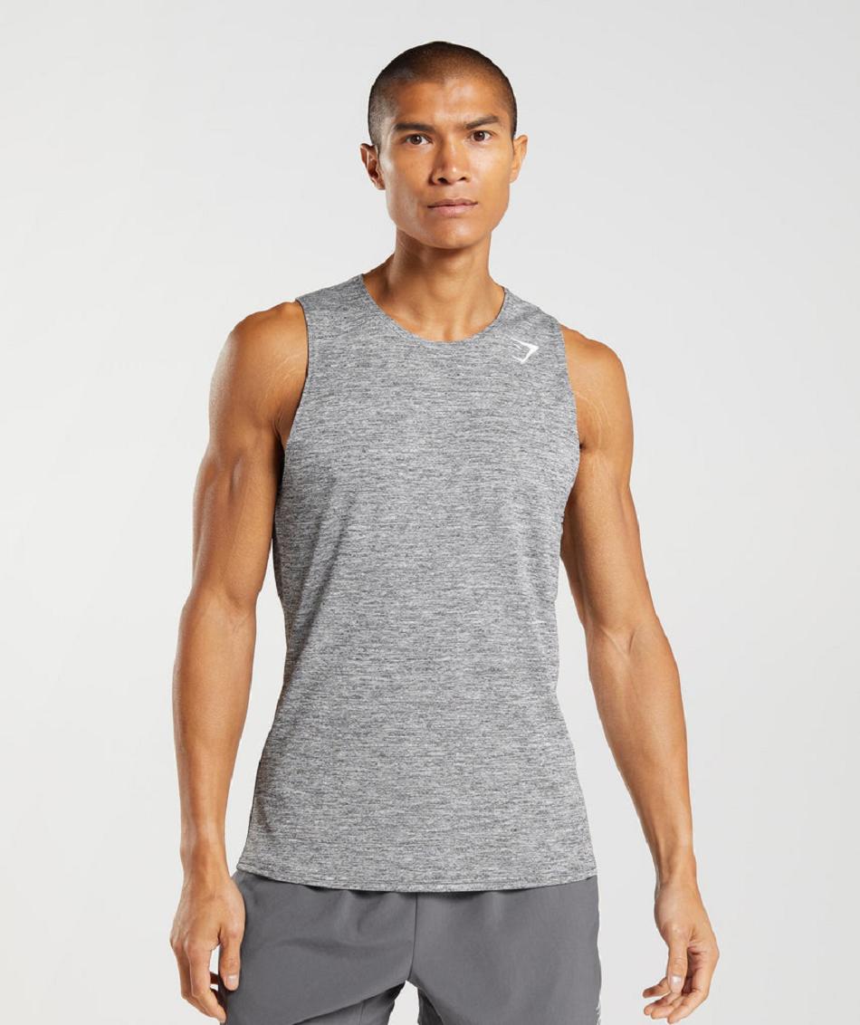 Camiseta Tirantes Gymshark Arrival Slim Marl Hombre Gris Gris Claro | CO 3150VRW